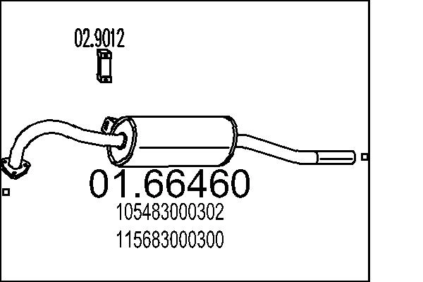 Глушитель выхлопных газов конечный MTS 01.66460