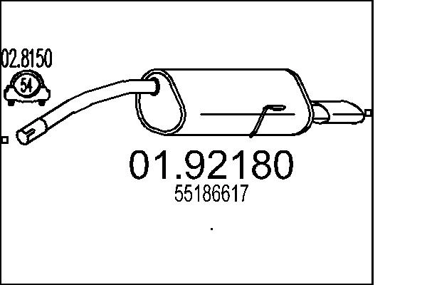 Глушитель выхлопных газов конечный MTS 01.92180