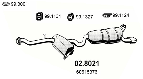 Средний / конечный глушитель ог ASSO 02.8021
