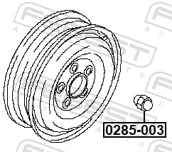 Гайка крепления колеса FEBEST 0285-003