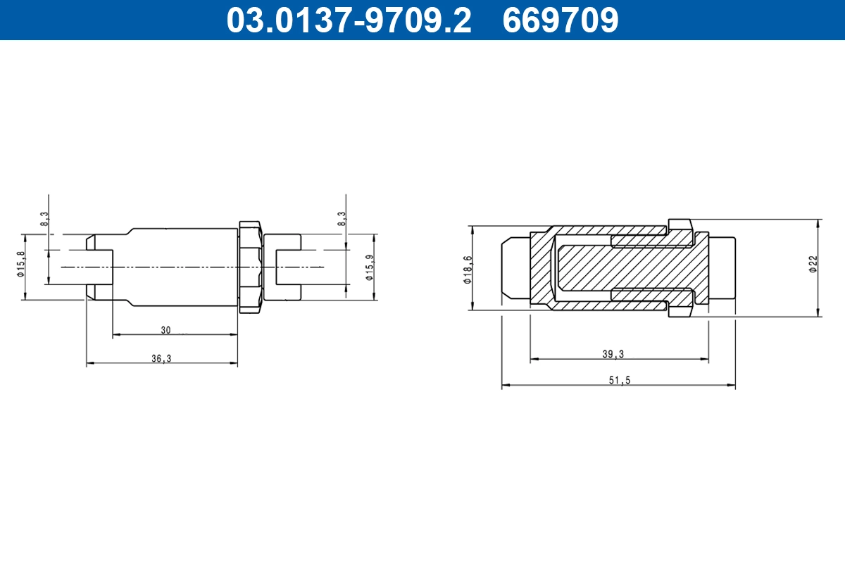 Комплектующие стояночная тормозная система adjusting nut ATE 03.0137-9709.2