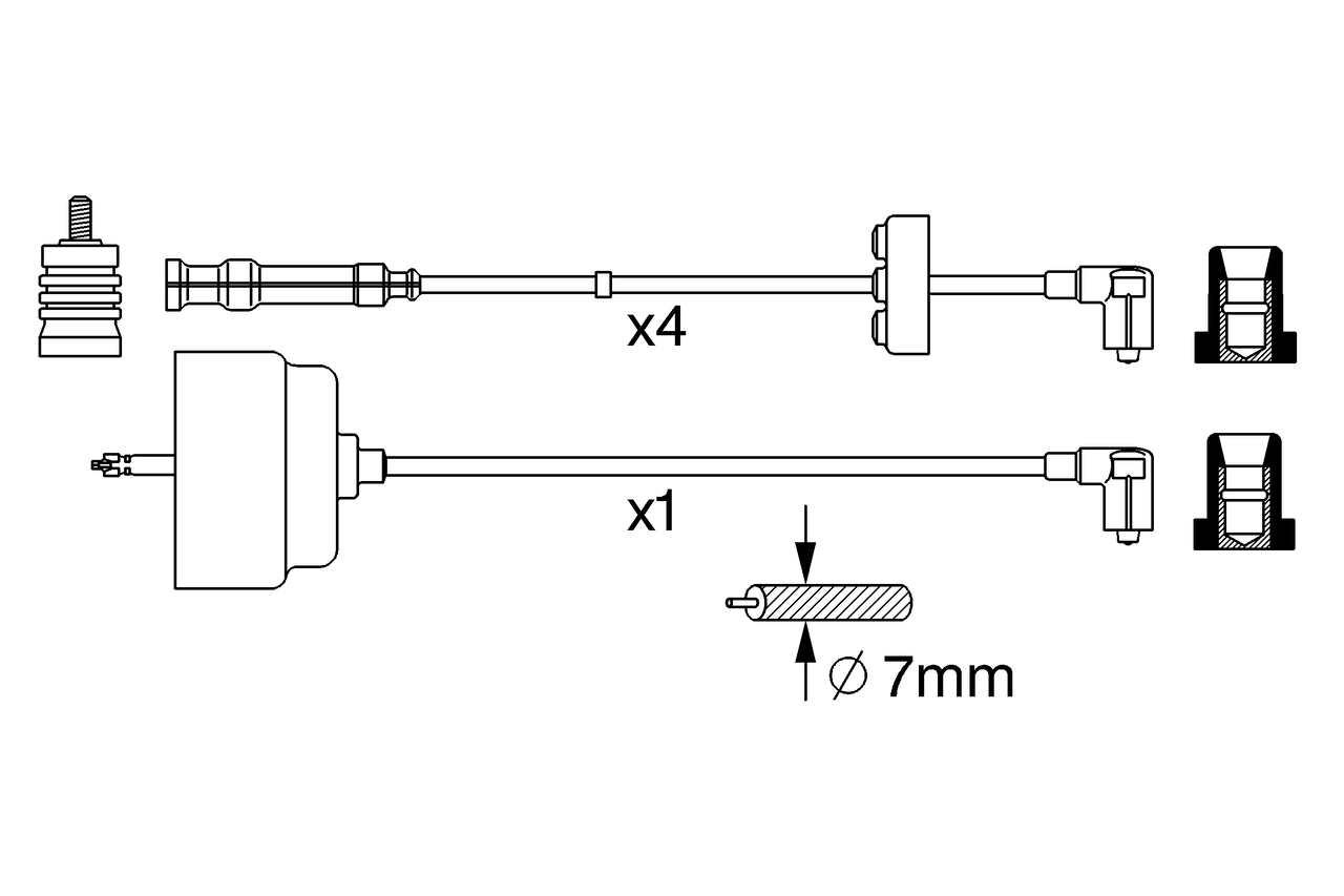 Комплект проводов зажигания BOSCH 0 356 912 810