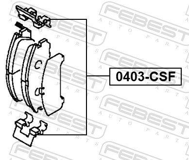 Комплектующие колодки дискового тормоза FEBEST 0403-CSF