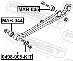 Набор болтов для коррекции развала колёс FEBEST 0498-005-KIT