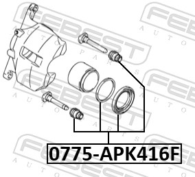 Ремкомплект тормозной суппорт FEBEST 0775-APK416F