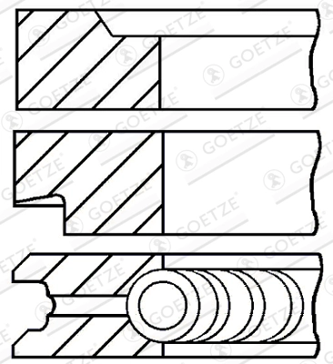 Комплект поршневых колец GOETZE ENGINE 08-107100-00