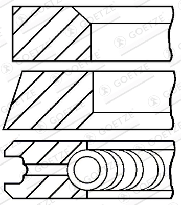 Комплект поршневых колец GOETZE ENGINE 08-109807-00