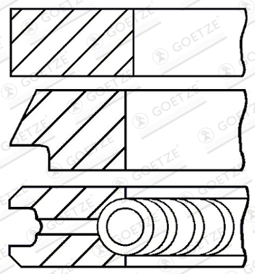Комплект поршневых колец goetze diamond coated lkz-ring GOETZE ENGINE 08-436506-00