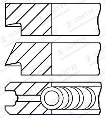 Комплект поршневых колец goetze diamond coated lkz-ring GOETZE ENGINE 08-438306-00