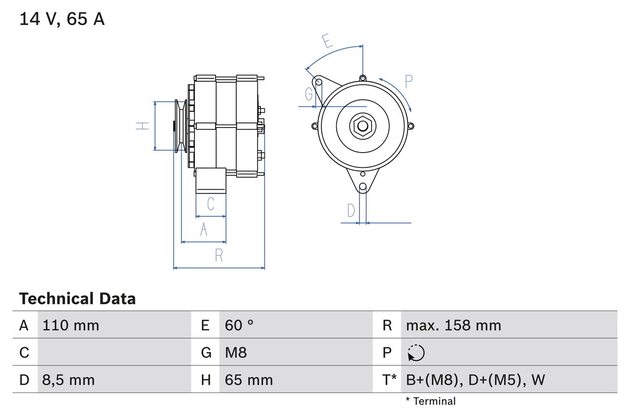 Генератор BOSCH 0 986 034 500