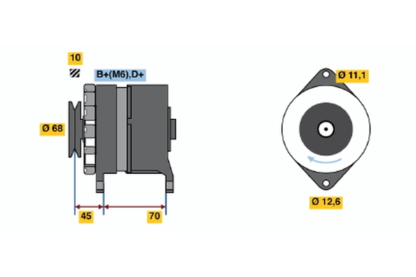 Генератор BOSCH 0 986 036 750