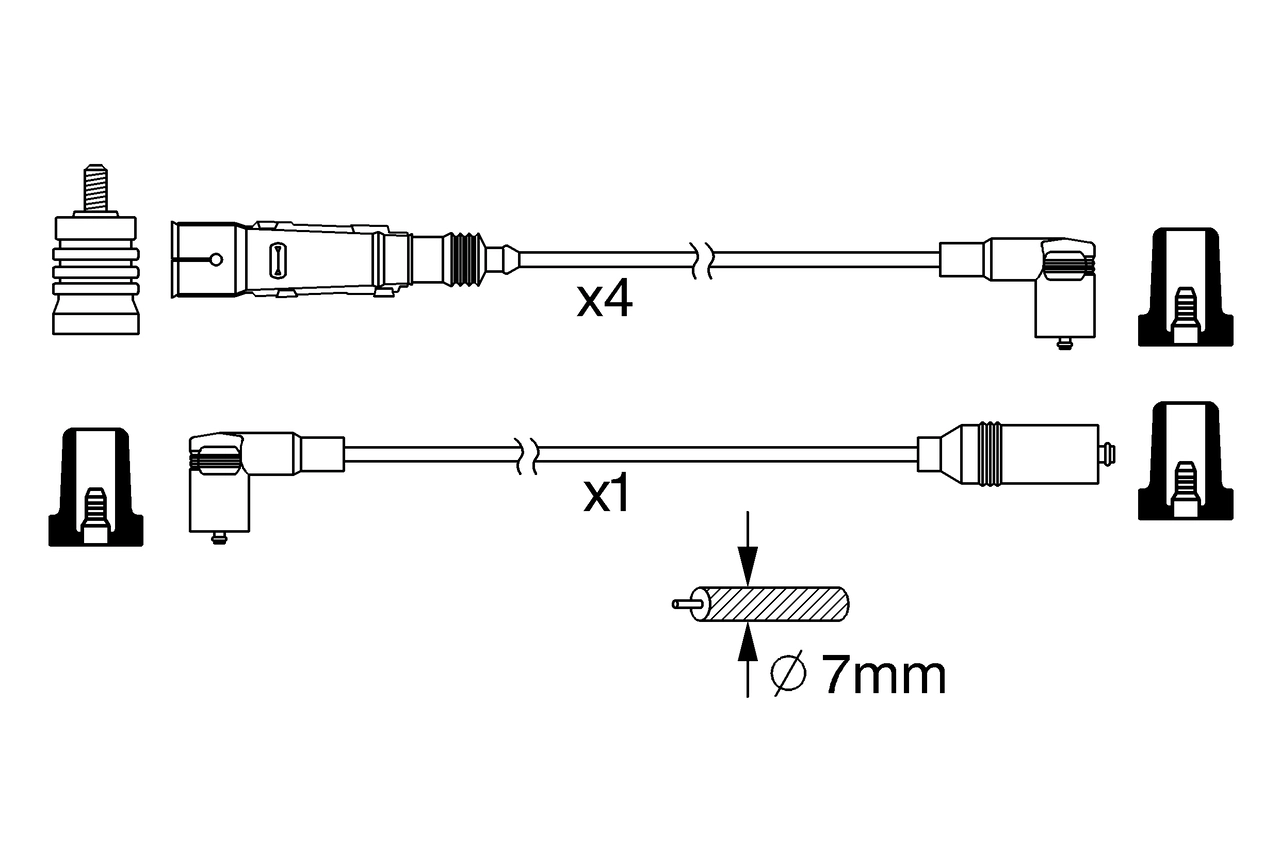 Комплект проводов зажигания BOSCH 0 986 356 380