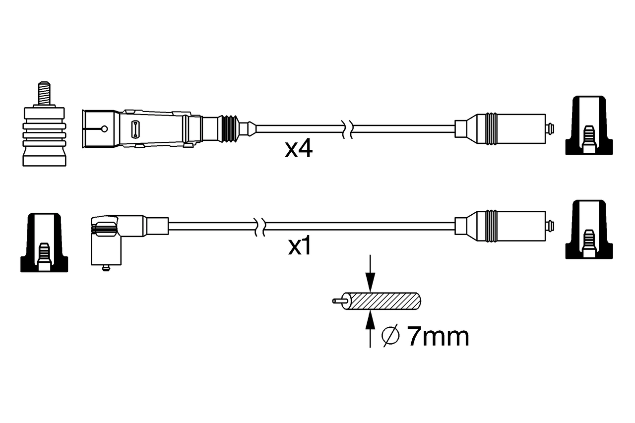 Комплект проводов зажигания BOSCH 0 986 356 381