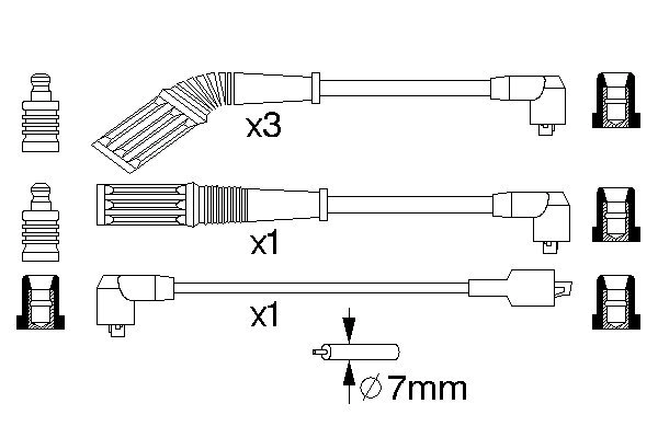 Комплект проводов зажигания BOSCH 0 986 357 075