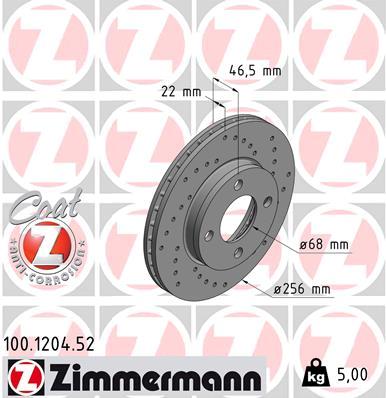 Тормозной диск sport brake disc z ZIMMERMANN 100.1204.52