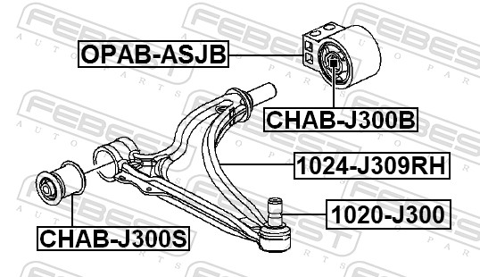 Рычаг независимой подвески колеса подвеска колеса FEBEST 1024-J309RH