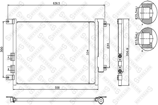 Конденсатор кондиционер STELLOX 10-45069-SX