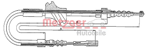 Тросик cтояночный тормоз METZGER 10.7541