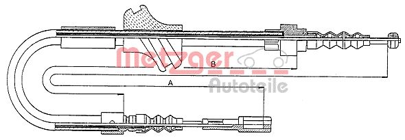 Тросик cтояночный тормоз METZGER 10.7542