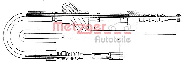 Тросик cтояночный тормоз METZGER 10.7581