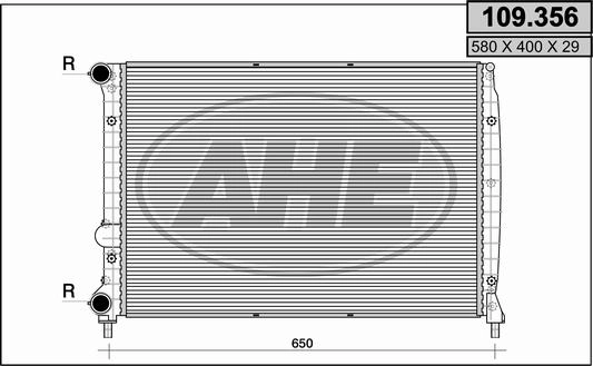 Радиатор охлаждение двигателя AHE 109.356