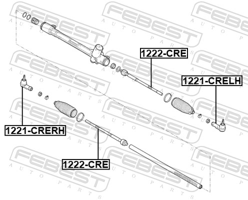 Осевой шарнир рулевая тяга FEBEST 1222-CRE