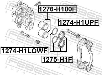 Направляющий болт корпус скобы тормоза FEBEST 1274-H1LOWF