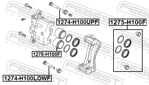 Ремкомплект тормозной суппорт FEBEST 1275-H100F