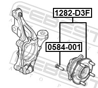 Ступица колеса FEBEST 1282-D3F