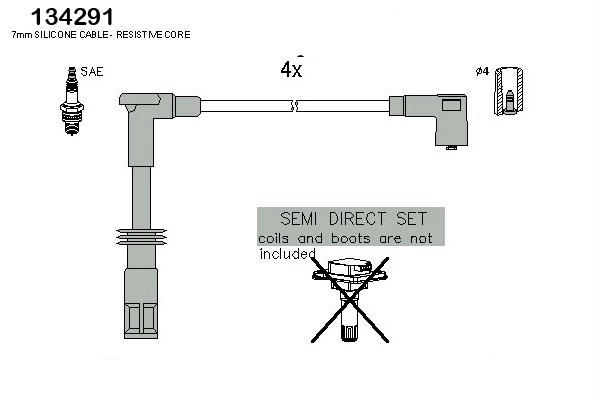 Комплект проводов зажигания hueco HITACHI 134291