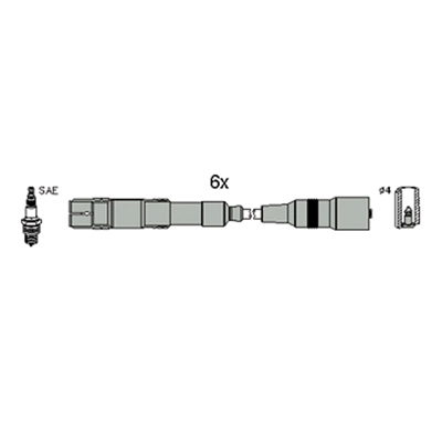 Комплект проводов зажигания hueco HITACHI 134796