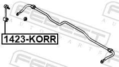 Тяга / стойка стабилизатор FEBEST 1423-KORR