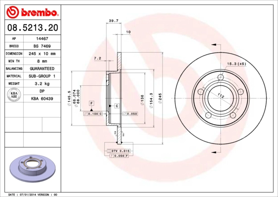 Тормозной диск AP 14467