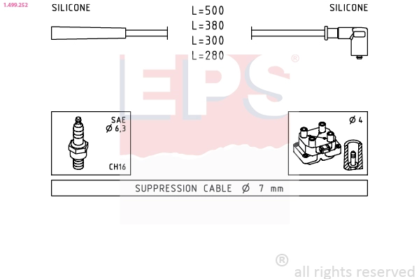 Комплект проводов зажигания made in italy - oe equivalent EPS 1.499.252