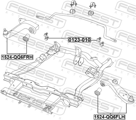 Рычаг независимой подвески колеса подвеска колеса FEBEST 1524-QQ6FRH