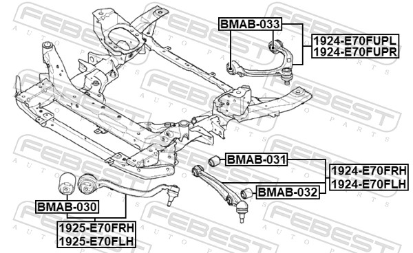 Рычаг независимой подвески колеса подвеска колеса FEBEST 1925-E70FRH