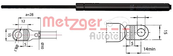 Газовая пружина капот METZGER 2110213
