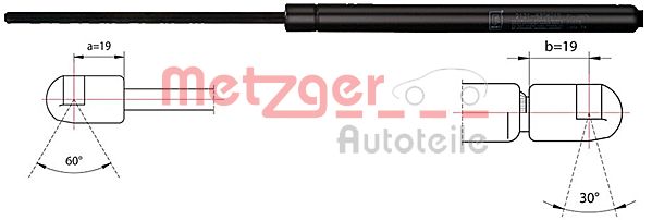 Газовая пружина капот METZGER 2110420