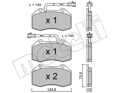 Комплект тормозных колодок дисковый тормоз METELLI 22-0651-2