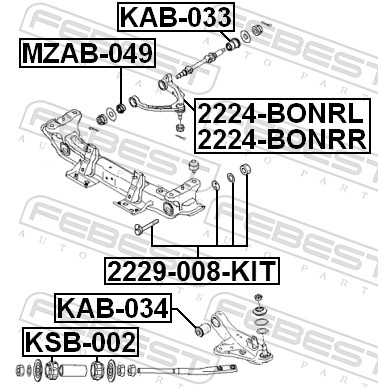 Болт регулировки развала колёс FEBEST 2229-008-KIT
