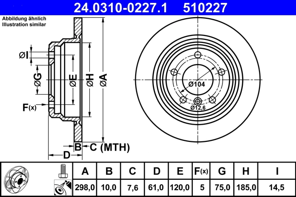 Тормозной диск powerdisc ATE 24.0310-0227.1