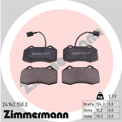 Комплект тормозных колодок дисковый тормоз ZIMMERMANN 24162.150.2