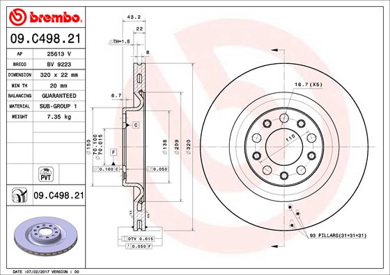 Тормозной диск coated disc line AP 25613 V