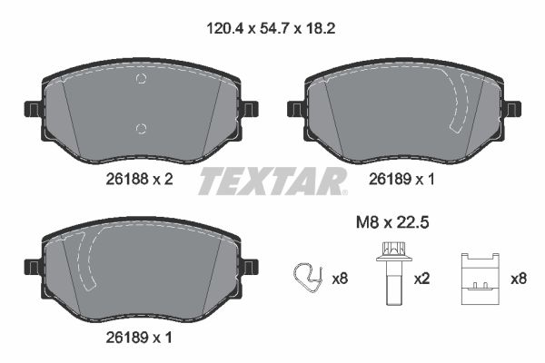 Комплект тормозных колодок дисковый тормоз q+ TEXTAR 2618801