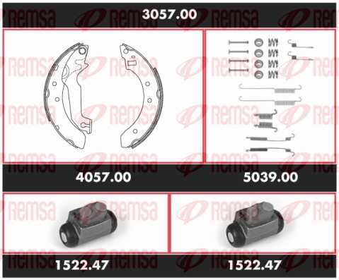 Комплект тормозов барабанный тормозной механизм precision kit REMSA 3057.00