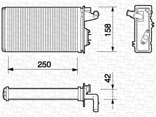 Теплообменник отопление салона MAGNETI MARELLI 350218052000