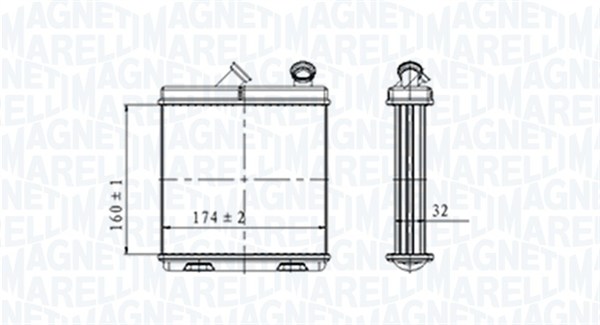 Теплообменник отопление салона MAGNETI MARELLI 350218465000