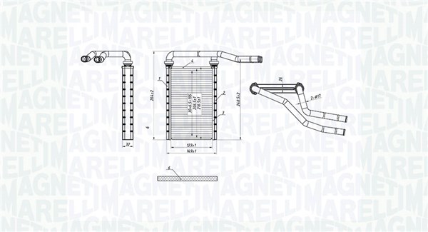 Теплообменник отопление салона MAGNETI MARELLI 350218490000
