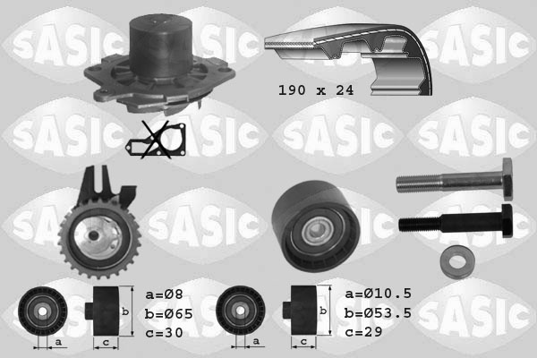 Водяной насос + комплект зубчатого ремня SASIC 3906004