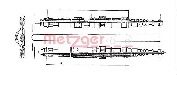 Тросик cтояночный тормоз METZGER 431.3